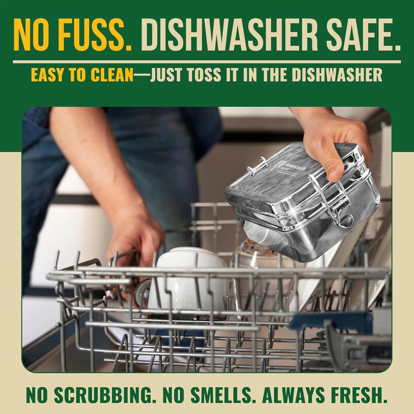 Stackable Stainless Steel Bento Box for Adults with Snack Pod - 6 Cup Capacity, Crack-Resistant, Secure Locks, Secure Locks, Eco-Friendly Lunch Box Container for for Work, Office & Travel